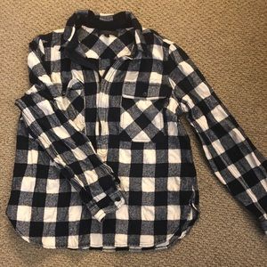 Jcrew half zip gingham flannel shirt